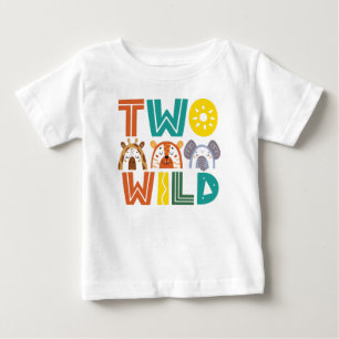 Deux T-shirt animal sauvage deuxième anniversaire 