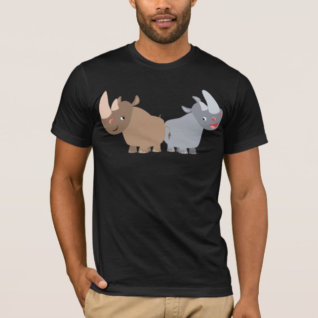 Deux T-Shirt Rhinos Cartoon (Devant)