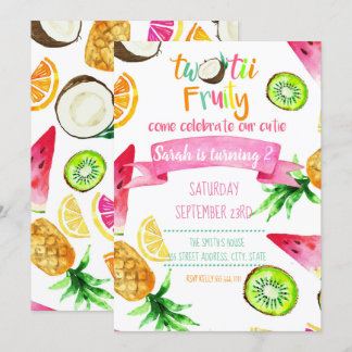 Deux Tii Fruité Anniversaire Carte Invitation Tour