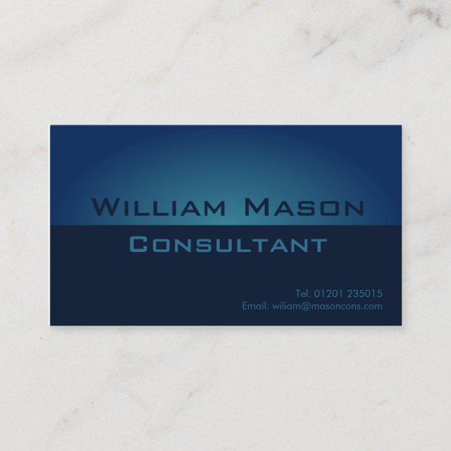 Deux Tone Blue Gradient, Carte de visite professio (Devant)