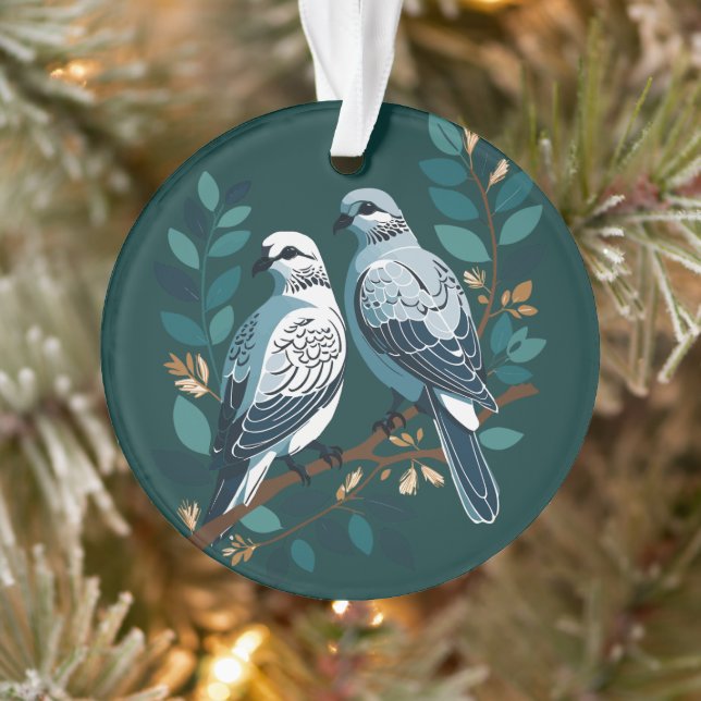 Deux tourterelles découpées en forme de crayon 2 (Arbre)