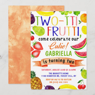 Deux tti Frutti 2e Invitations d'anniversaire