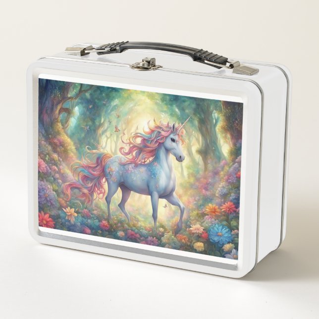 Deux Unicornes Lunchbox métallique (Devant)