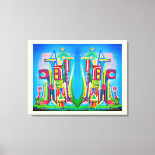 Deux villes à venir toile d'art
