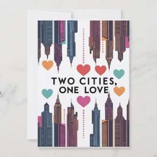 Deux villes une carte d'amour