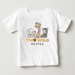 Deux Wild 2e Anniversaire Jungle Baby Girl T-shirt