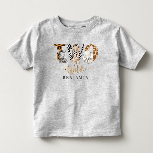 Deux Wild 2e Anniversaire Jungle Baby T-shirt (Devant)