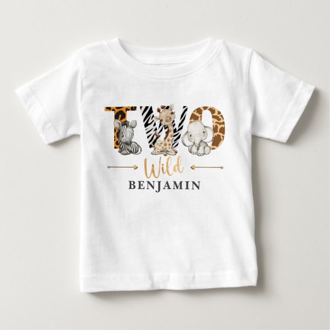 Deux Wild 2e Anniversaire Jungle Baby T-shirt (Devant)