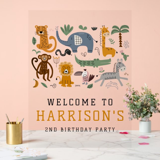 Deux Wild 2e anniversaire Safari Animaux Enfants B (Mariage)