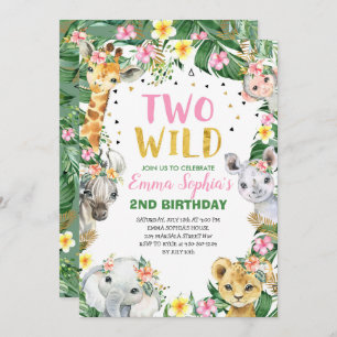 Deux Wild Safari Invitation Anniversaire