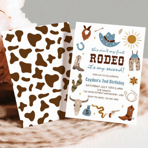 Deuxième Rodeo Western Cowboy 2ème Invitation Anni