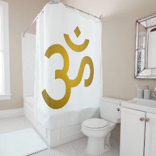 Devanagari Om auf einem Duschvorhang