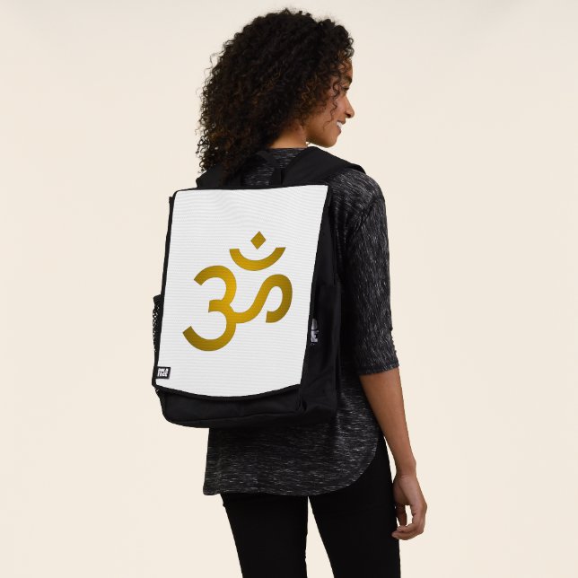 Devanagari Om - White Rucksack (Ausgewaschen)