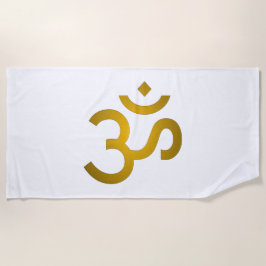 Devanagari Om - White Strandtuch