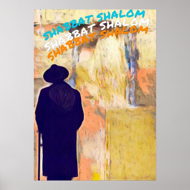 Devant le mur shabbat shalom poster (Vorne)