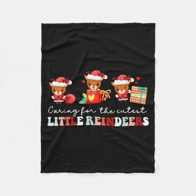Devdoxtee Caring For The Cutest Reindeers Mother B Fleecedecke (Vorderseite)