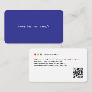 Developer Business Card mit QR-Code Visitenkarte
