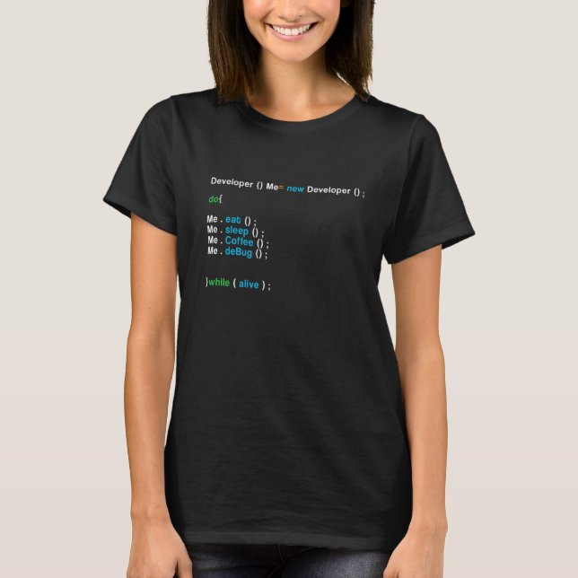 Developer New Developer Coder Programmer Nerd Admi T-Shirt (Vorderseite)