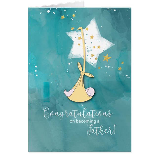 Devenir un père, Félicitations, Bébé dans les étoi (Devant)