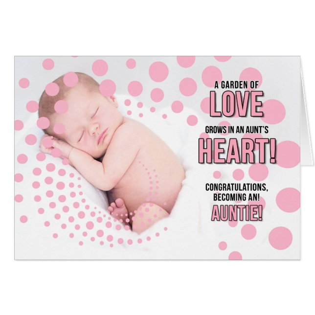 Devenir une tante Félicitations Pots Roses (Devant horizontal)