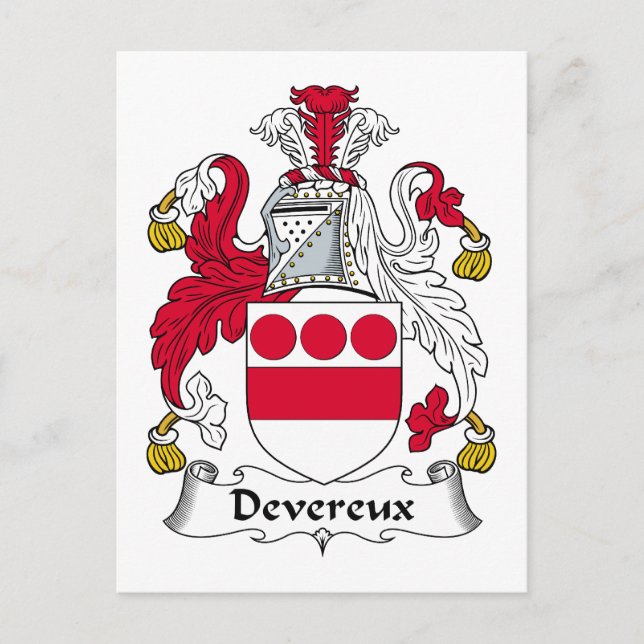 Devereux Familienwappen Postkarte (Vorderseite)
