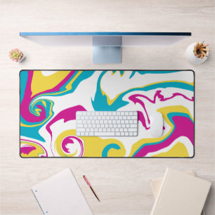 Déversement - Turquoise, Jaune, Rose et Blanc