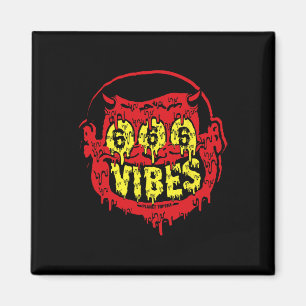 Devil 666 Vibes - Retro Style 666 Funny Evil Hallo Magnet