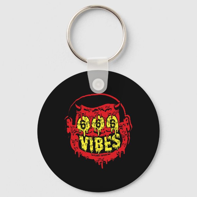Devil 666 Vibes - Retro Style 666 Funny Evil Hallo Schlüsselanhänger (Vorderseite)