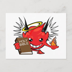 devil / angel face postkarte