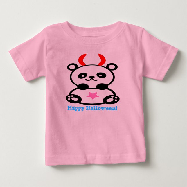 ♫ ♥ Devil Baby Panda Säugling Bio Strampler (Vorderseite)