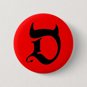 Devil (black print / red) button