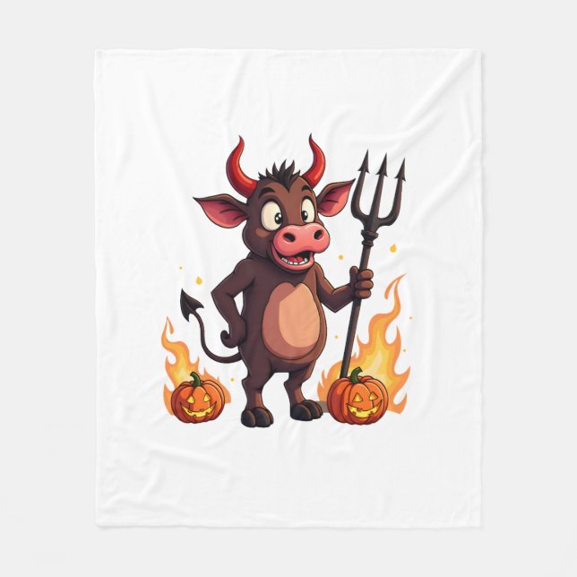 Devil Cow Mischief Fleecedecke (Vorderseite)