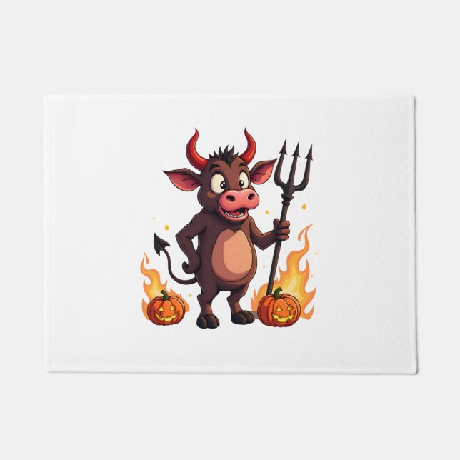 Devil Cow Mischief Fußmatte (Vorderseite)