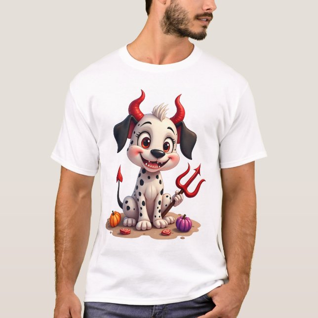 Devil Dalmatian Mischief T-Shirt (Vorderseite)