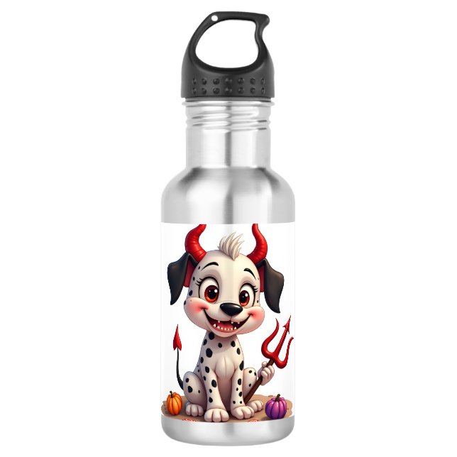 Devil Dalmatiner Mischief Edelstahlflasche (Vorderseite)
