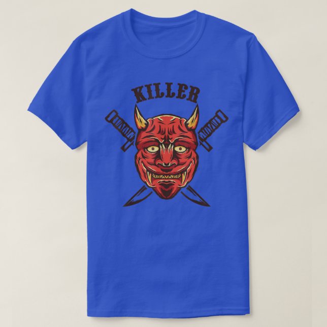 Devil Demon Oni Killer Japanesse Samurai Katana ( T-Shirt (Design vorne)