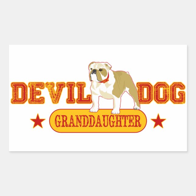 Devil Dog Family Rechteckiger Aufkleber (Vorderseite)