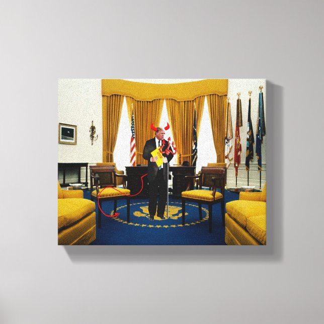 Devil Donald Trump Vol de documents toile Imprimer (Recto)