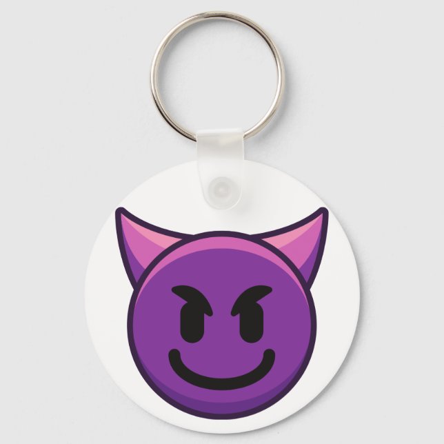 Devil Emoji Button Schlüsselanhänger (Vorderseite)