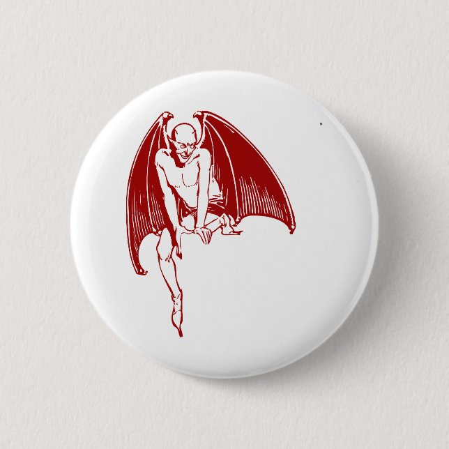 Devil Evil Demon Monster Wings Gothic Button (Vorderseite)