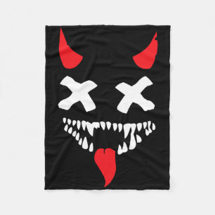 Devil Face Lazy Halloween Kostüm Beängstigende Cre Fleecedecke