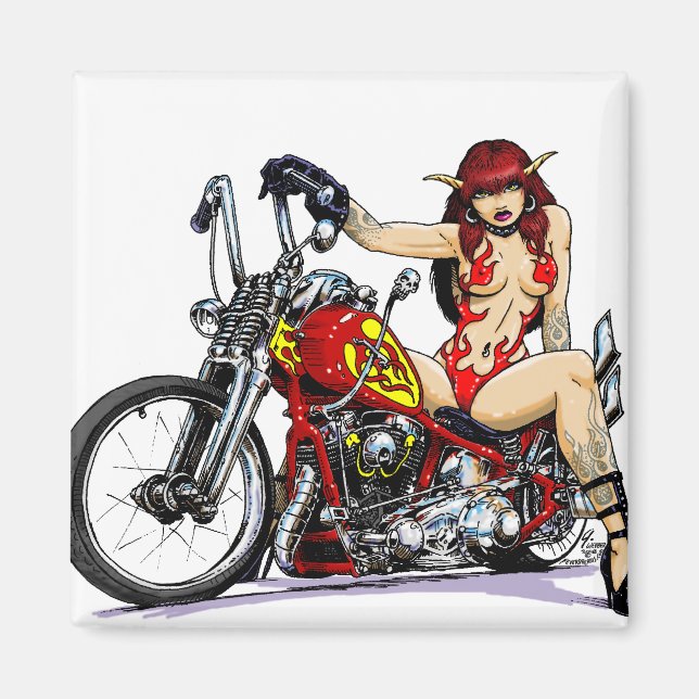 Devil Girl Biker Magnet (Vorne)