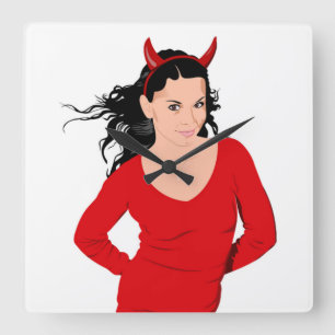 DEVIL GIRL QUADRATISCHE WANDUHR