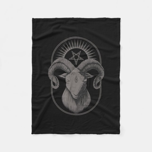 Devil Goat Pentagram Baphomet Satan Occult Satanic Fleecedecke (Vorderseite)