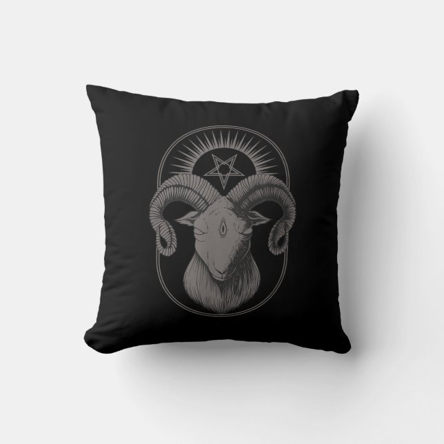 Devil Goat Pentagram Baphomet Satan Occult Satanic Kissen (Vorderseite)