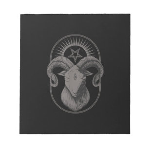 Devil Goat Pentagram Baphomet Satan Occult Satanic Notizblock