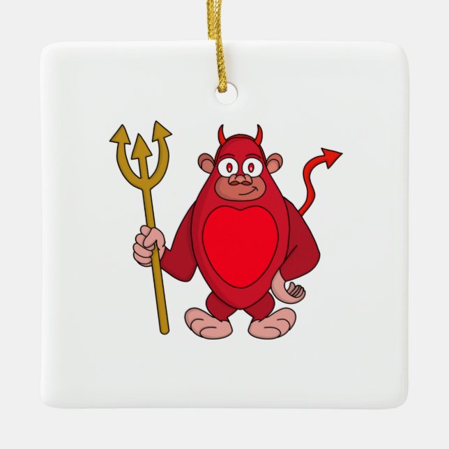 Devil Gorilla Keramikornament (Vorderseite)