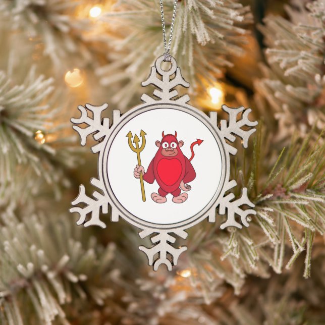 Devil Gorilla Schneeflocken Zinn-Ornament (Baum)