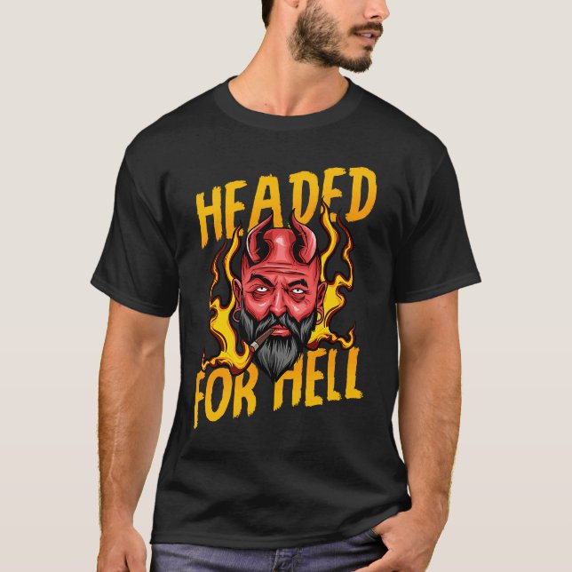 Devil Halloween Headed For Bright Cigar Ear Stretc T-Shirt (Vorderseite)