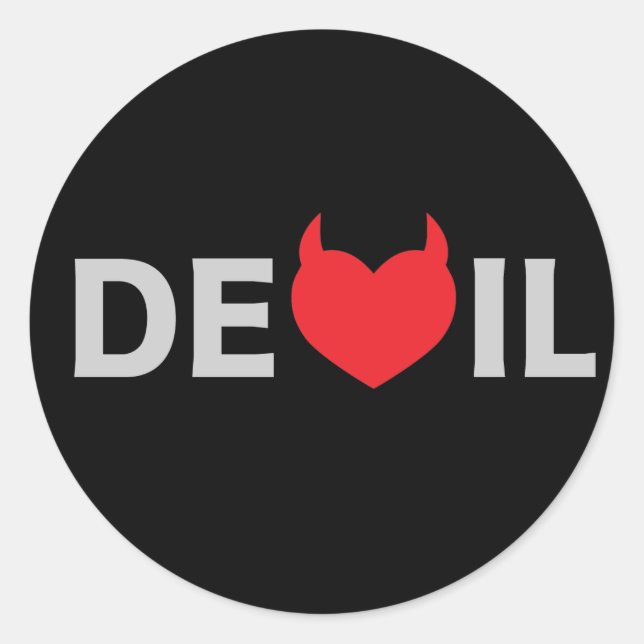 Devil & Heart Runder Aufkleber (Vorderseite)